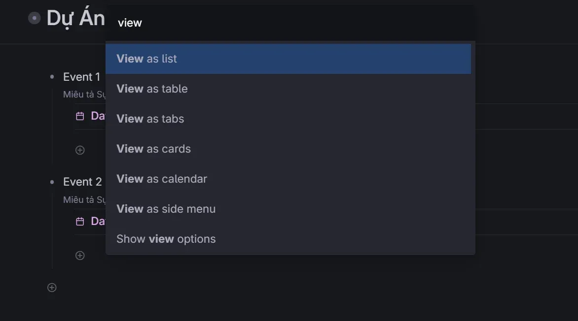 How to enable the view