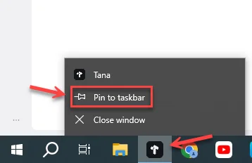 Pin to taskbar